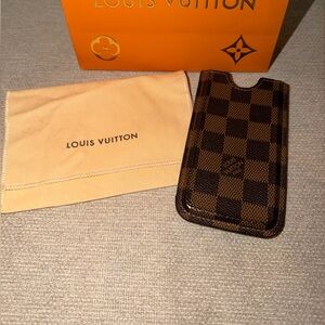 🤎 Vintage Louis Vuitton Damier Ébène Phone iPod Sleeve Case Card Holder Like New